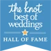 The Knot Best of Weddings Hall of Fame badge